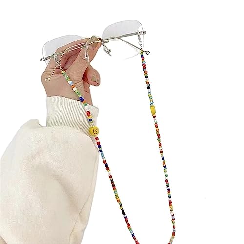 Chaîne de lunettes perles fait main multicolore avec connecteurs