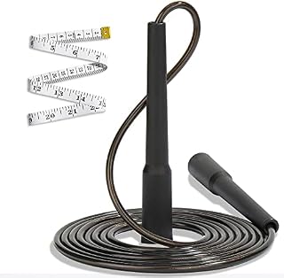 Skipping Rope Adult Fitness for Men & Women Speed Jumping Rope Comfortable Handle Best Fat Loss Exercise Workout Equipment With Measuring Tape