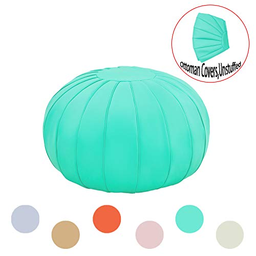 Comfortland Decorative Round Pouf Foot Stool for Christmas Storage Ottoman Seat Unstuffed Bean