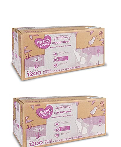 Parent s Choice Cucumber Scent Baby Wipes (Pack of 2, 1200 Count)