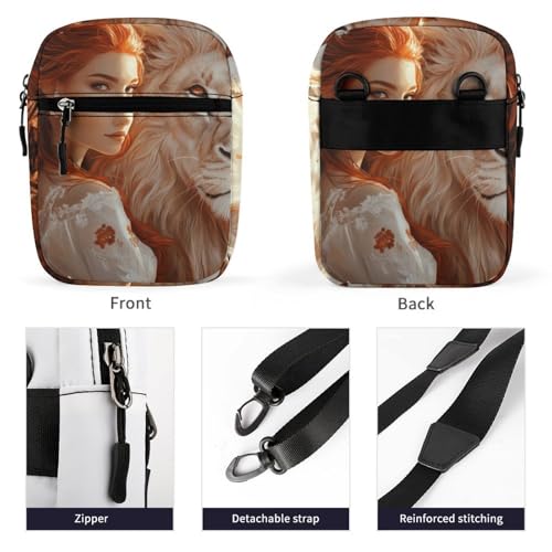 Beauty And Lion Mini Crossbody Bag Anti-Theft Side Shoulder Bags Messenger Bag Unisex3