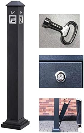 Commercial Outdoor Metal Trash Can, Black Waste Bin with Ashtray for Home, Office, Porch, Hotel - Durable Garbage Receptacle for Efficient Waste Disposal