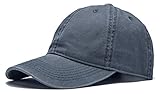 Edoneery Adjustable Washed Twill Low Profile Cotton Baseball Cap Hat(Dark Gray)