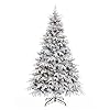 7ft flocked christmas tree prelit w 873 pepvc mixed tips 330 warm white led lights foldable metal stand premium hinged artificial xmas tree for home office store holiday decoration  urban country home decor