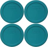 Pyrex 7201-PC 4 Cup Turquoise Round Plastic Lid - 4 Pack