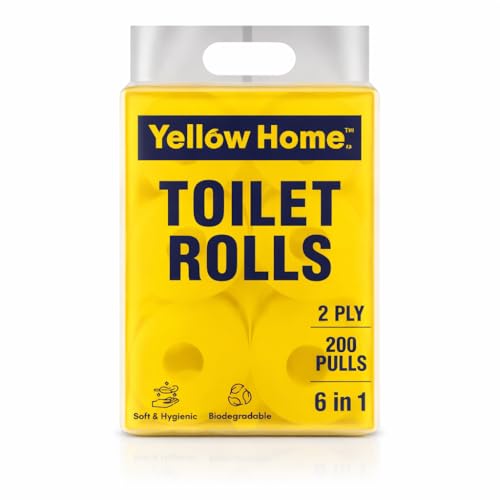 Image of Toilet Paper Roll - (6 Roll x 200 Pulls), 2 Ply Super Absorbent Toilet Tissue Rolls | Soft Toilet Roll for Bathroom | Flushable & Septic Safe | OBA Free Toilet Tissue for Home & Office