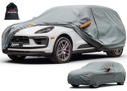 Image of Kayme Heavy Duty Car Cover Custom Fit Porsche Macan, Waterproof All Weather for Automobiles, Full Exterior Covers Rain Sun UV Protection.