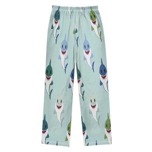 Lovely Sharks Pattern Lounge Pajama Pants Soft PJ Bottoms for Sleepwear Ages 6-14 Years2