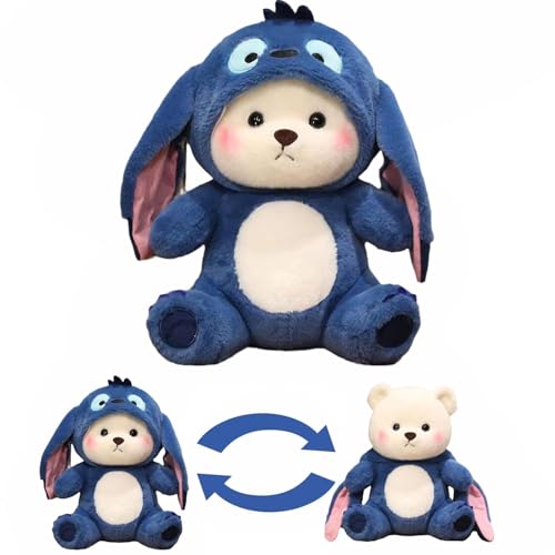 Image of Stitch Hoodie Plush Toy 30 cm Soft Stuffed Animal with Hoodie | Cute Stitch Soft Toy for Kids & Adults | Kawaii Plush Doll for Gift & Home Decor