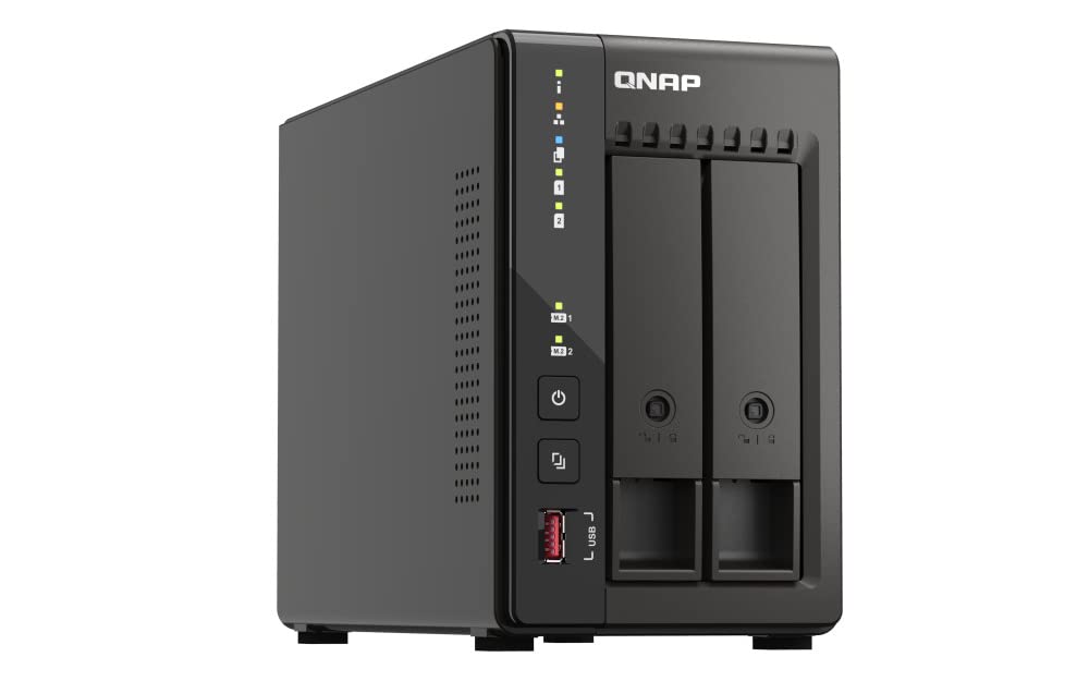 Qnap TS-253E 8G, 2 bay NAS (Intel® Celeron® J6412 4 core/4 thread, Turbo fino a 2,6 GHz, Dual 2,5 GbE) 16 TB bundle con HDD WD RED Plus da 8 TB