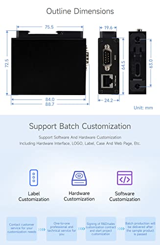 Image of Waveshare RS232 /485 /422 to RJ45 Ethernet Module, TCP /IP to Serial, with POE Function, Bi-Directional Transparent Transmission, Suitable for Data Acquisition, Intelligent Instrument Monitoring, etc