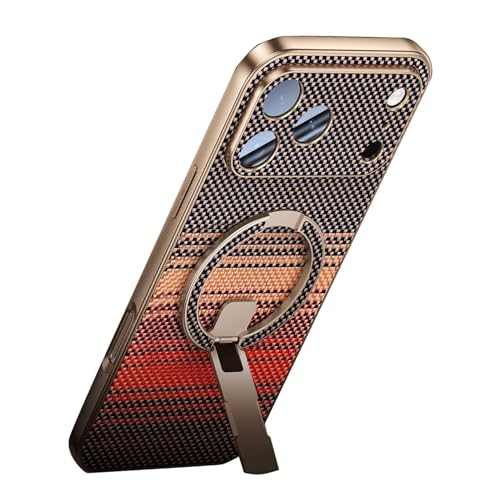 �{���̃J�[�{���t�@�C�o�[�P�[�X For IPhone 17/17Air/17Pro/17Pro Max �p�A���S�����Y�J�o�[�ϏՌ����C�X�^���h�J�o�[�A�����^�r�W�l�X�P�[�X(A,17 Pro)