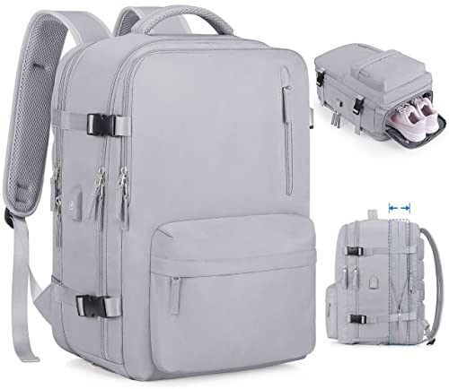 Large Travel Laptop Backpack, Expandable 45L Carry On Backpack Water Resistant Airline Approved Business College Bookbag Work Computer Bag Gifts For Men & Women Fits 17 Inch Notebook #TOP4