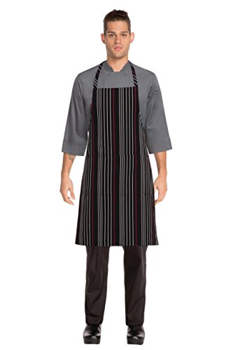 Tablier unisexe rayé Chef Works vêtement cuisine réglable coton