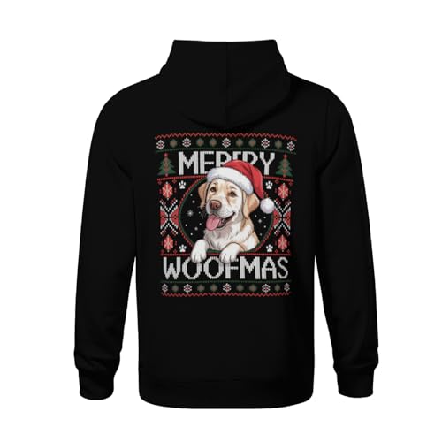 Kids Merry Woofmas Cute Golden Retriever Dog Ugly Sweater Boys Girls Lightweight Kangaroo Pocket Fleece Hoodies3