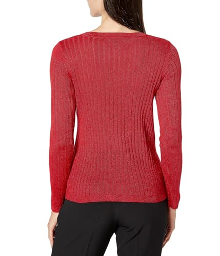 Tommy Hilfiger Women's Lightweight Vneck Metallic Sweater2