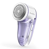 Ruidla Fabric Shaver Defuzzer, Electric Lint Remover, Rechargeable Sweater Shaver with Replaceable Stainless Steel 3-Leaf Blades, Dual Protection, Removable Bin, Easy Remove Fuzz, Lint, Pills, Bobbles
