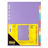 separadores de carton para carpetas - - Idena - Separadores de cartón 10091, 160 g/m², DIN A4, 12 separadores, multicolor, 1 unidad