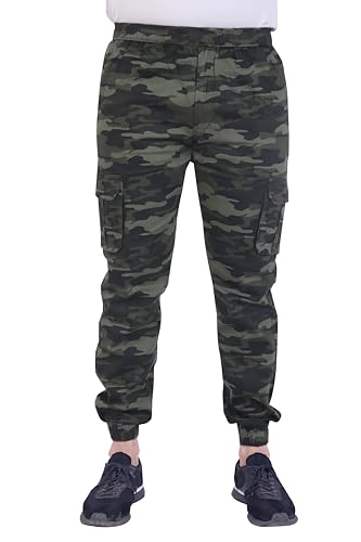 Image of Men's Cotton Regular Fit Camouflage Jogger | Elastic Waist Sports Trackpants | Activewear for Everyday Use