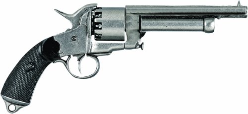 Deko Waffe US-Lemat Revolver silberfarbend, Franz. 1860 Civil War...