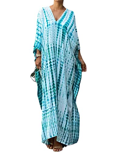 Image of Kaftan Dresses for Women Plus Size Summer Beach Dress with Print and Swim Cover Ups