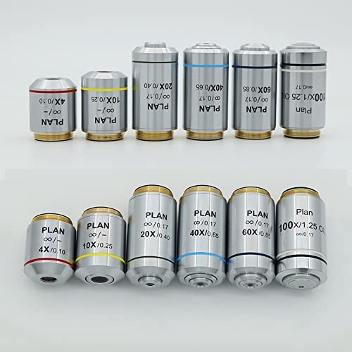 Microscope 4X 10X 20X 40X 100X 195 Achromatic Objectives(Infinity 40X)