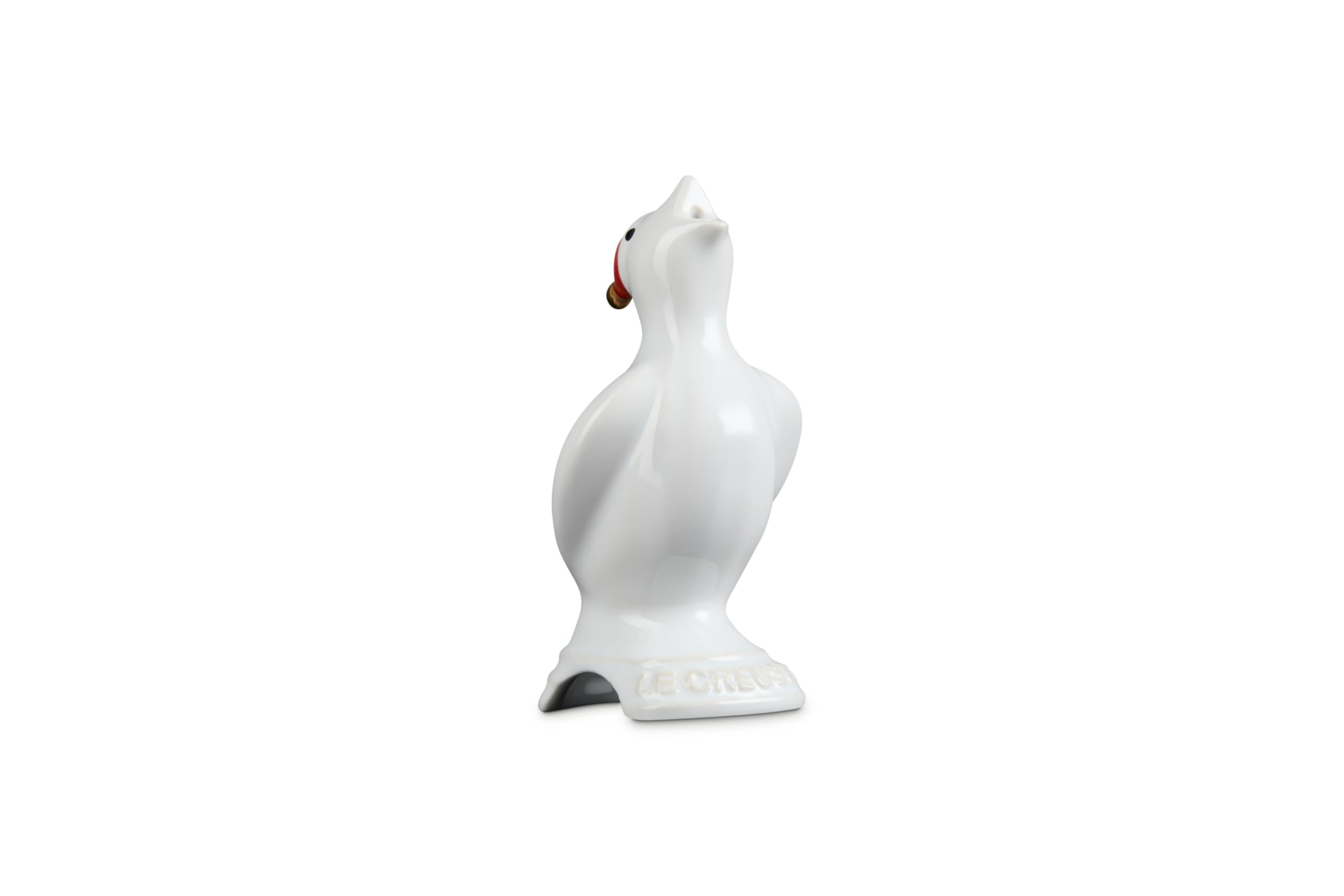 Le Creuset Stoneware Pie Bird, 3 inch, White with Santa Hat