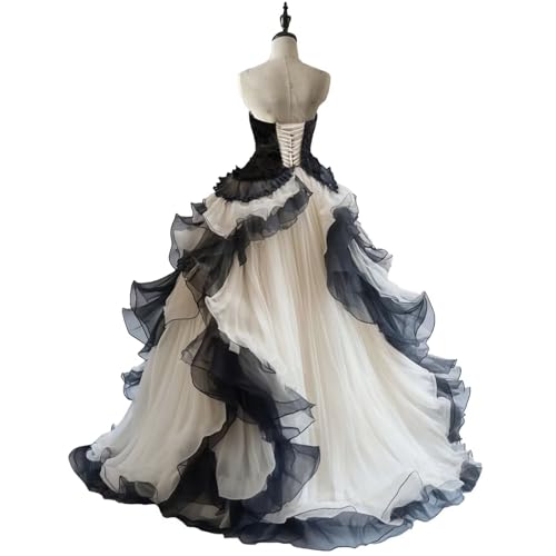 Mauuwy Gothic Wedding Dresses Sweetheart Tiered Wedding Gown for Bride Women Vintage Victorian's Bridal Gown2