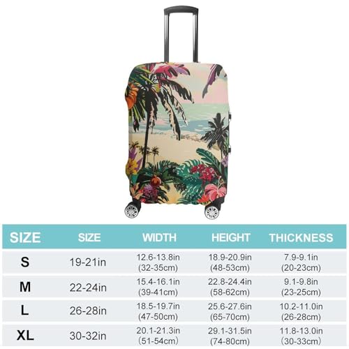 Tropical Floral Pattern Luggage Cover Personalization Suitcase Covers Protector Elastic Washable Baggage Cover Anti-Scratch For Traveling, Aircraft Consignment M2