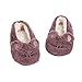 XKUN Maison Pantoufleuse Femme Hiver Non Patinée Coton Intérieur Coton Chaud Peluche Peluche Maison Moelleuse Paresseuse Femme Souris Oreilles Broderie Chaussures Floues-Maroon,36-38