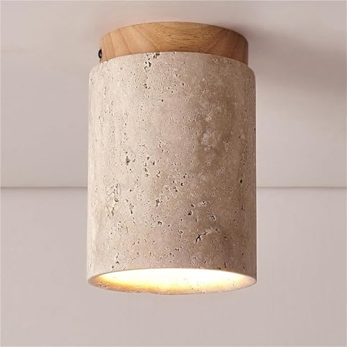 Plafonnier rustique en pierre et bois pour décoration raffinée