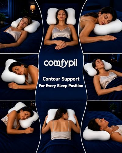 COMFYPIL Cervical Neck Pillow for Sleeping Memory Foam Pillows White - image 6