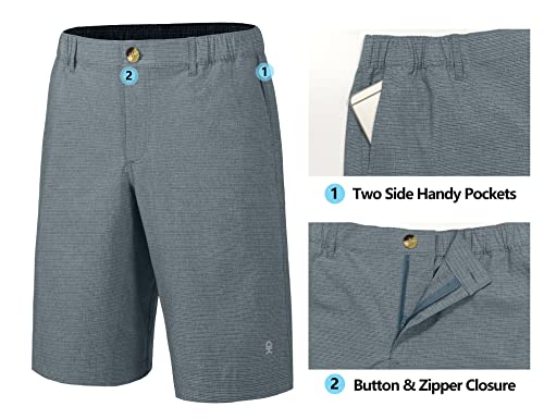 Image of Little Donkey Andy 12 Inch Inseam Golf Shorts for Men Bermuda Quick Dry Elastic Waist Shorts for Hiking Travel Casual