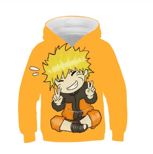 Louneu Harajuku Niños Niños Niñas Sudaderas con Capucha De Anime Naruto 3D Impresión Pulóver Sudadera Hip Hop Manga Larga Ropa De Calle Japonesa, 19,9 Años Cover