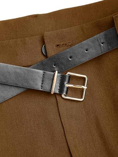 CIDER High Waist Solid Tapered Trousers with Belt Curve & Plus3