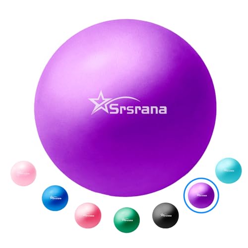 Image of 9 Inch Pilates Ball - Small Exercise Ball for Yoga, Barre & Physical Therapy - Anti-Burst Non-Slip Mini Core Ball for Stability, Back Pain Relief & Posture Correction