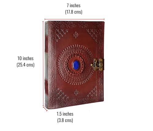 Leather journal d'exception fait main en cuir avec fermoir et cristal