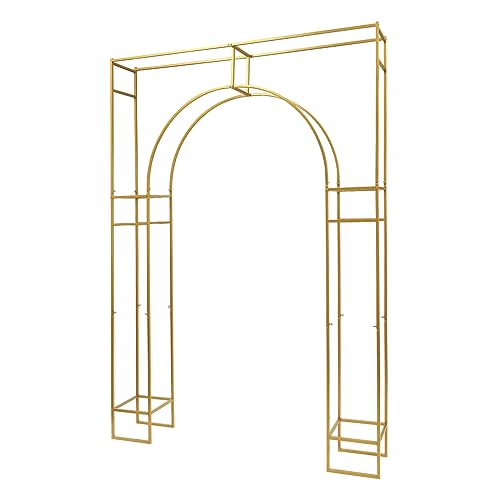 7.9Ft Gold Metal Geometric Wedding Arch Flowers Frame Backdrop St...
