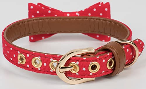 Puccybell Collare per cani in stile retrò a pois