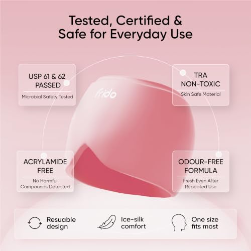 Image of Frido Hot & Cold Therapy Cap | 360 Full Head Coverage | Reusable Cooling & Warming Cap with Gentle Compression | Pink
