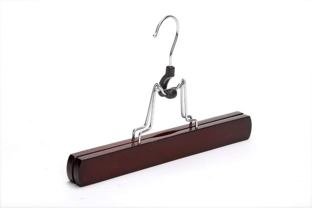 Perchas para pantalones, perchas antideslizantes de madera, colgadores de falda de madera (10 unidades)
