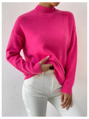 MakeMeChic Women's 2024 Fall Sweater Long Sleeve Drop Shoulder Knitted Pullover Top4