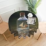 YTUOPWE Kleine Papier-Tischdecke mit Glasflaschen-Motiv, rund, dekorativ, 152,4 cm, für Essen im Innen- und Außenbereich, Partys, Hochzeiten