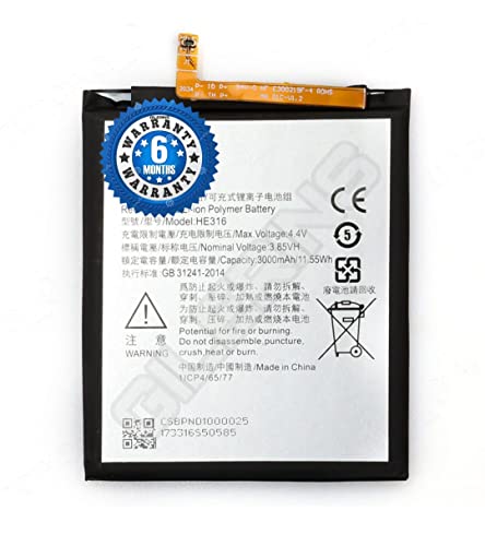 Image of Original HE316 Battery for Nokia 6 TA-1000 TA-1003 TA-1021 TA-1025 TA-1033 TA-1039 Battery with 6 Month warrenty*** (Z000141)