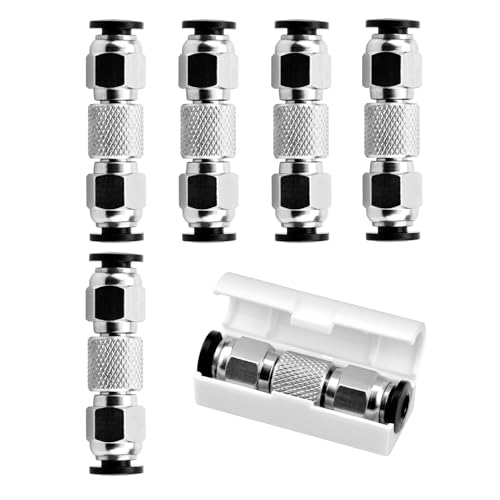 5pcs Upgrade PTFE Tube Connector tubing 3D Printers Pneumatic connectors,for Bambu Lab X1 X1C X1E P1P P1S, Made of Stain