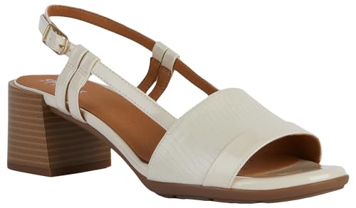 Geox Girls' D New Marykarmen A Heeled Sandal, Lt Sand, 7 Big Kid