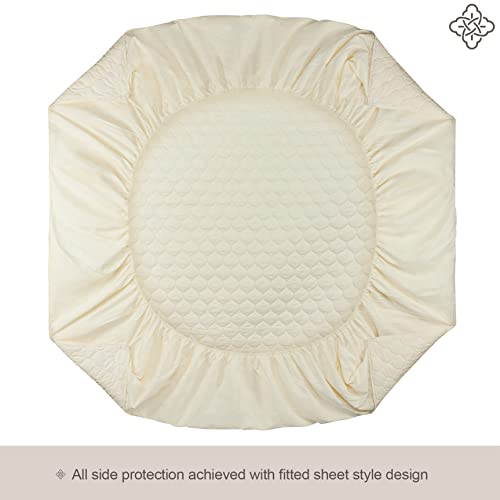 Bioweaves 100% Organic Cotton Mattress Pad Cover, Gots Certified Quilted Fitted Mattress Protector With Soft Cotton Wadding - 20 Inch Deep Pocket, Twin #TOP2