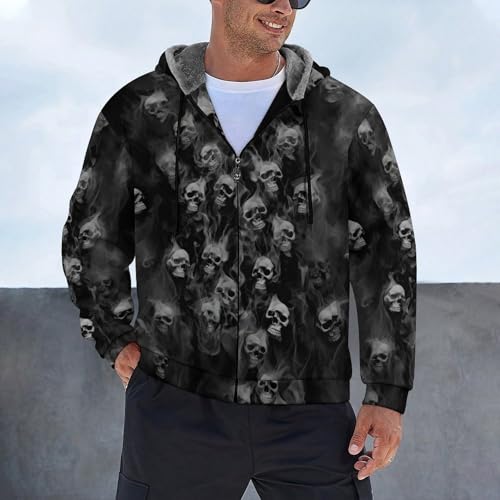 Men's Women's Full Zip Up Hoodies Thick Sherpa Lined Fleece Sweatshirt Warm Heavyweight Pullover Jacket Coat S-5XL3