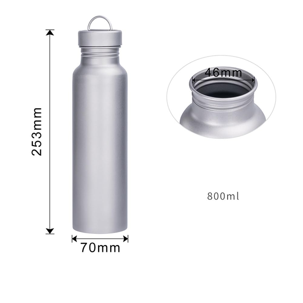 Gourde de Sport en Titane 800 ML | Accessoire d'extérieur ultraléger, étanche et réutilisable for Les Voyages, Le Camping, la randonnée, Le Sport et Le Quotidien.
