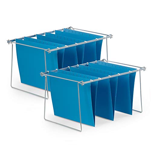 Blue Summit Supplies Hanging File Bars 2 Pack, Letter Size, 13” Wide X 17.5” Long, Steel Metal File Cabinet Bars For Hanging Files On Desktop Or In File Drawers, Set Of 2 #TOP2